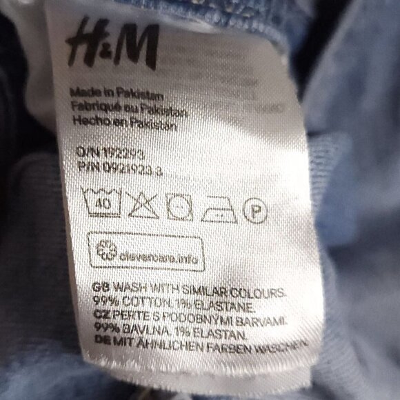 H&M Girls Light Wash Distressed Denim Overalls 8 - Picture 4 of 6
